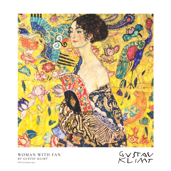 Woman with Fan by Gustav Klimt - Square