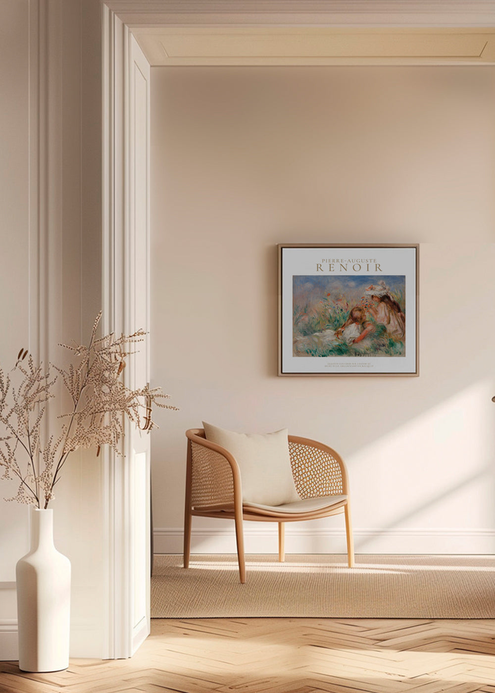 Girls in the Grass Arranging a Bouquet by Pierre-Auguste Renoir - Square