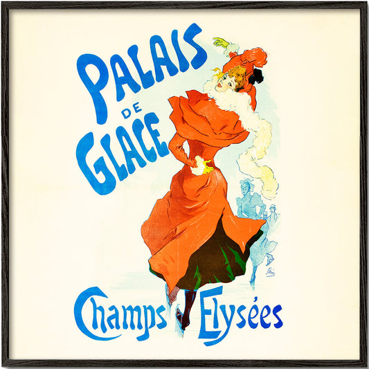 Vintage poster for the Palais de Glace ice skating rink, Champs-Elysees, Paris - Square