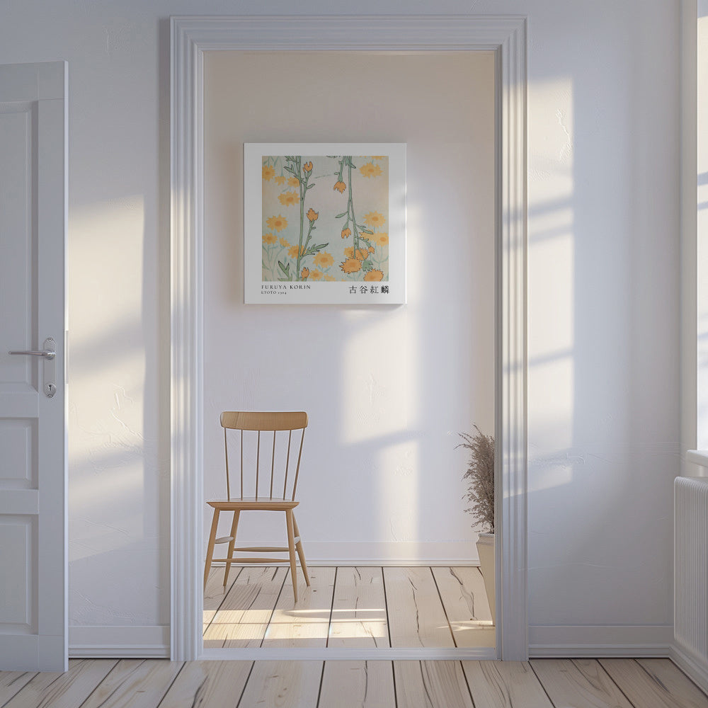 Floral Design II Shin-bijutsukai by Korin Furuya - Square - Unframed canvas in an interior