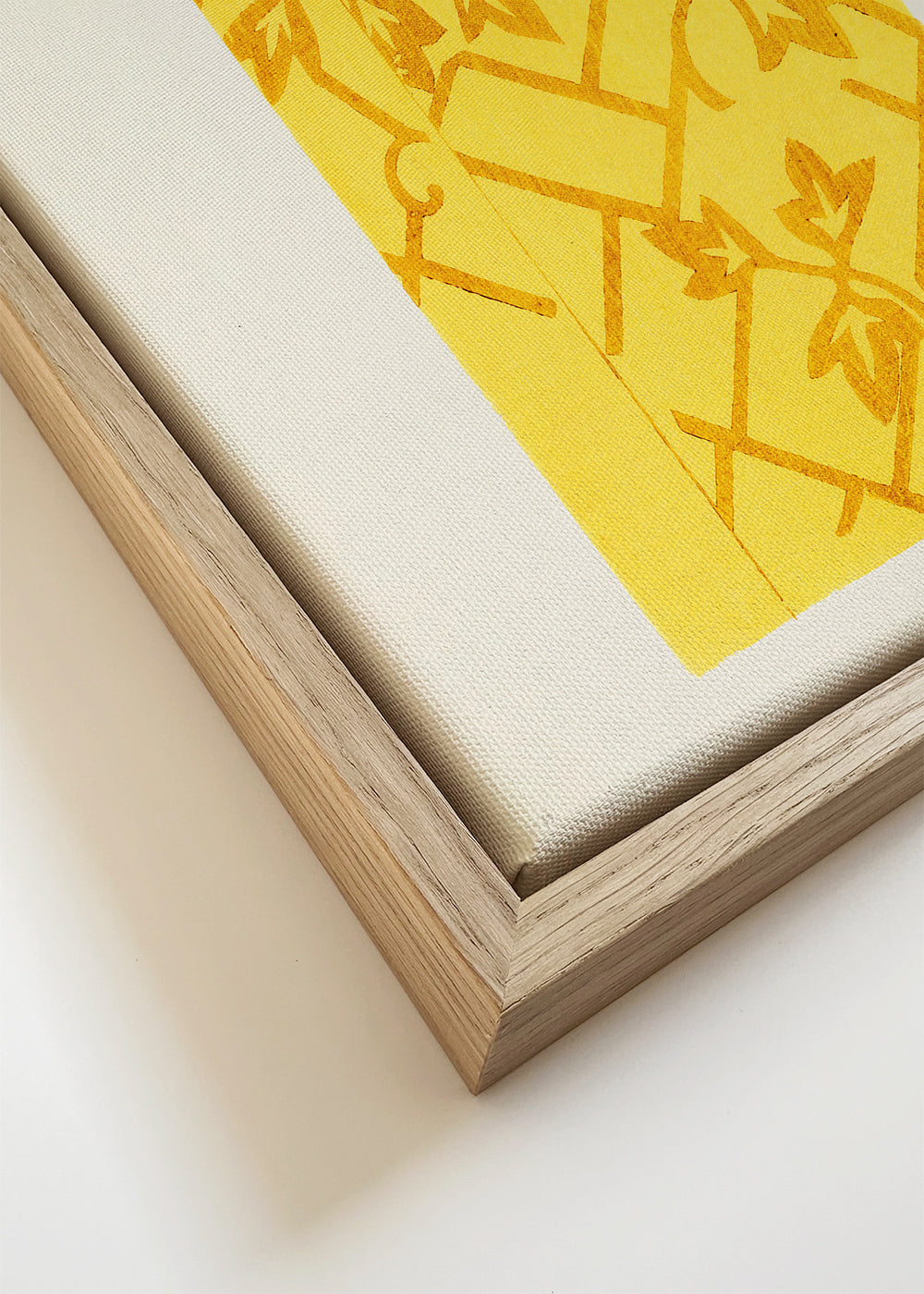 Yellow Woodblock print from Yatsuo no tsubaki by Taguchi Tomoki - Square