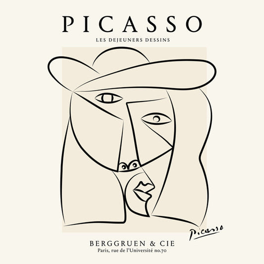 Picasso Woman in a Hat Sktech Poster - Square