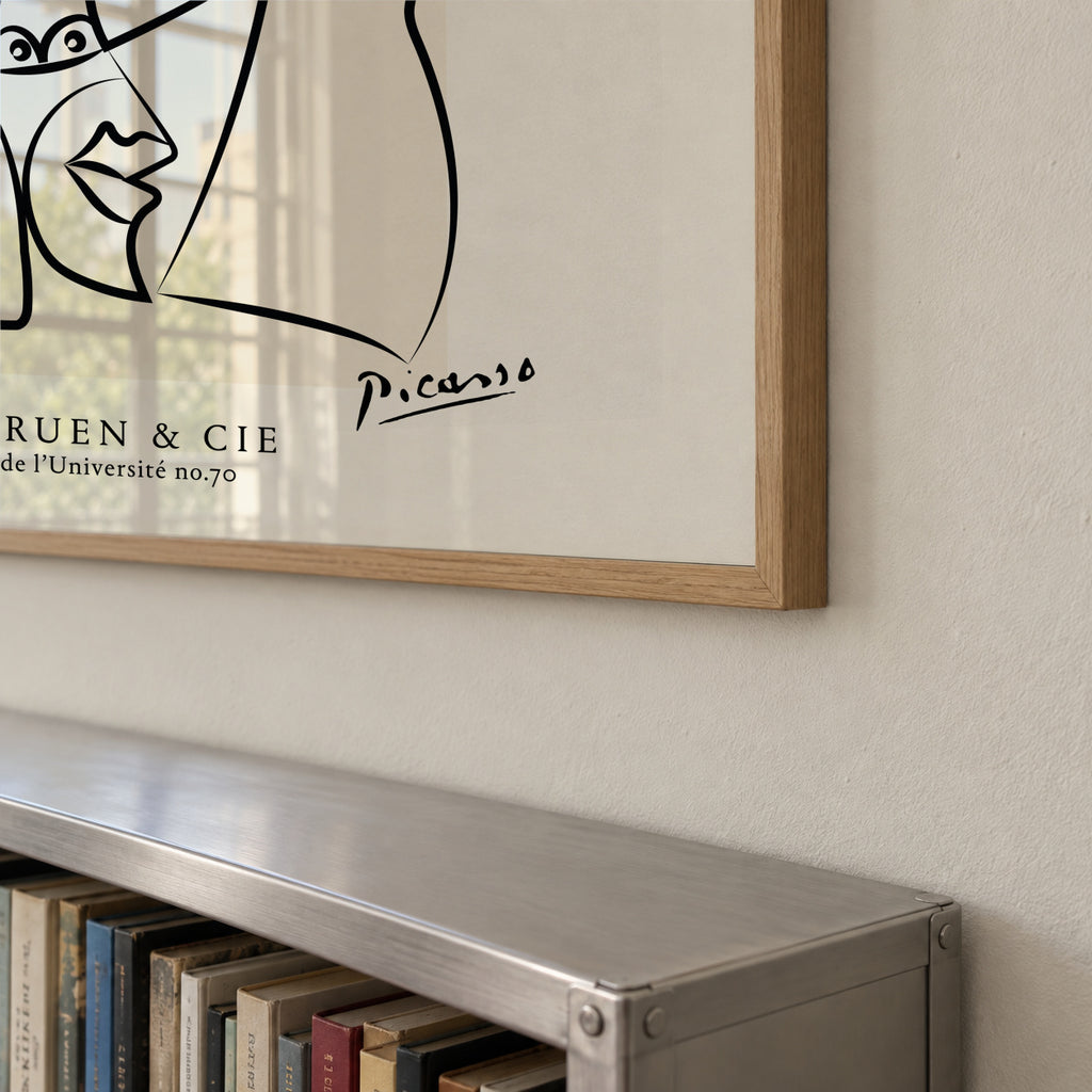 Picasso Woman in a Hat Sktech Poster - Square - Framed poster detail