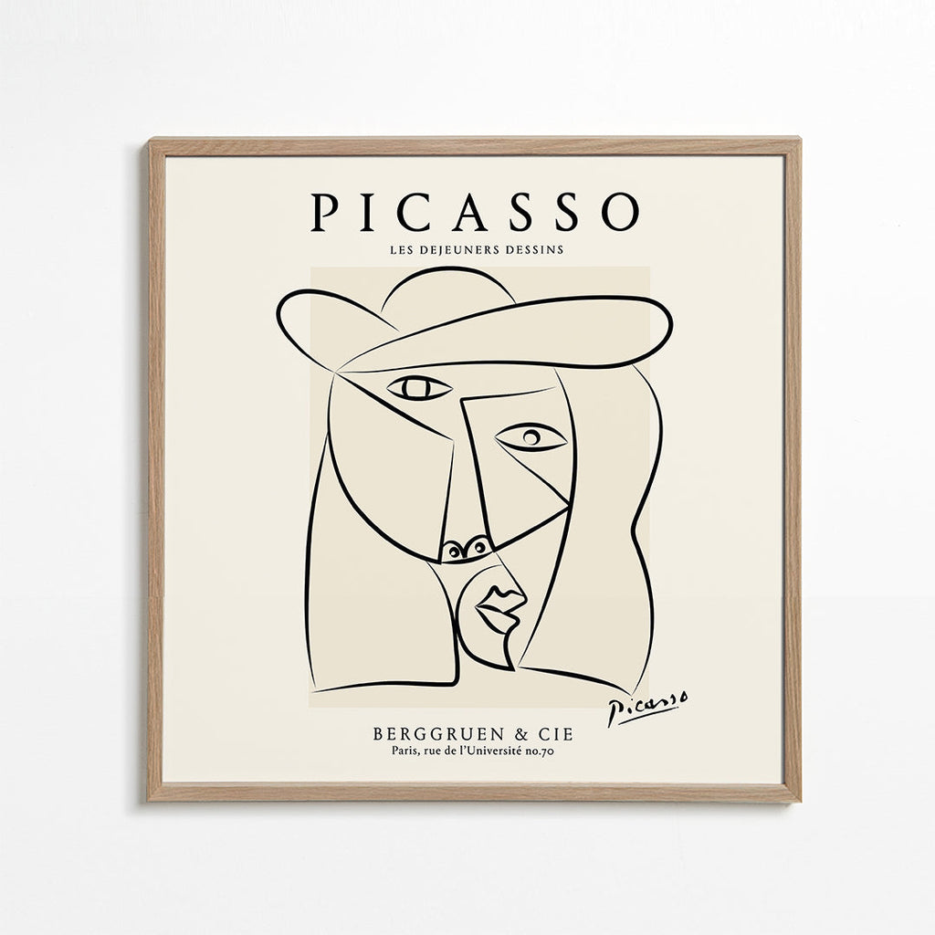 Picasso Woman in a Hat Sktech Poster - Square