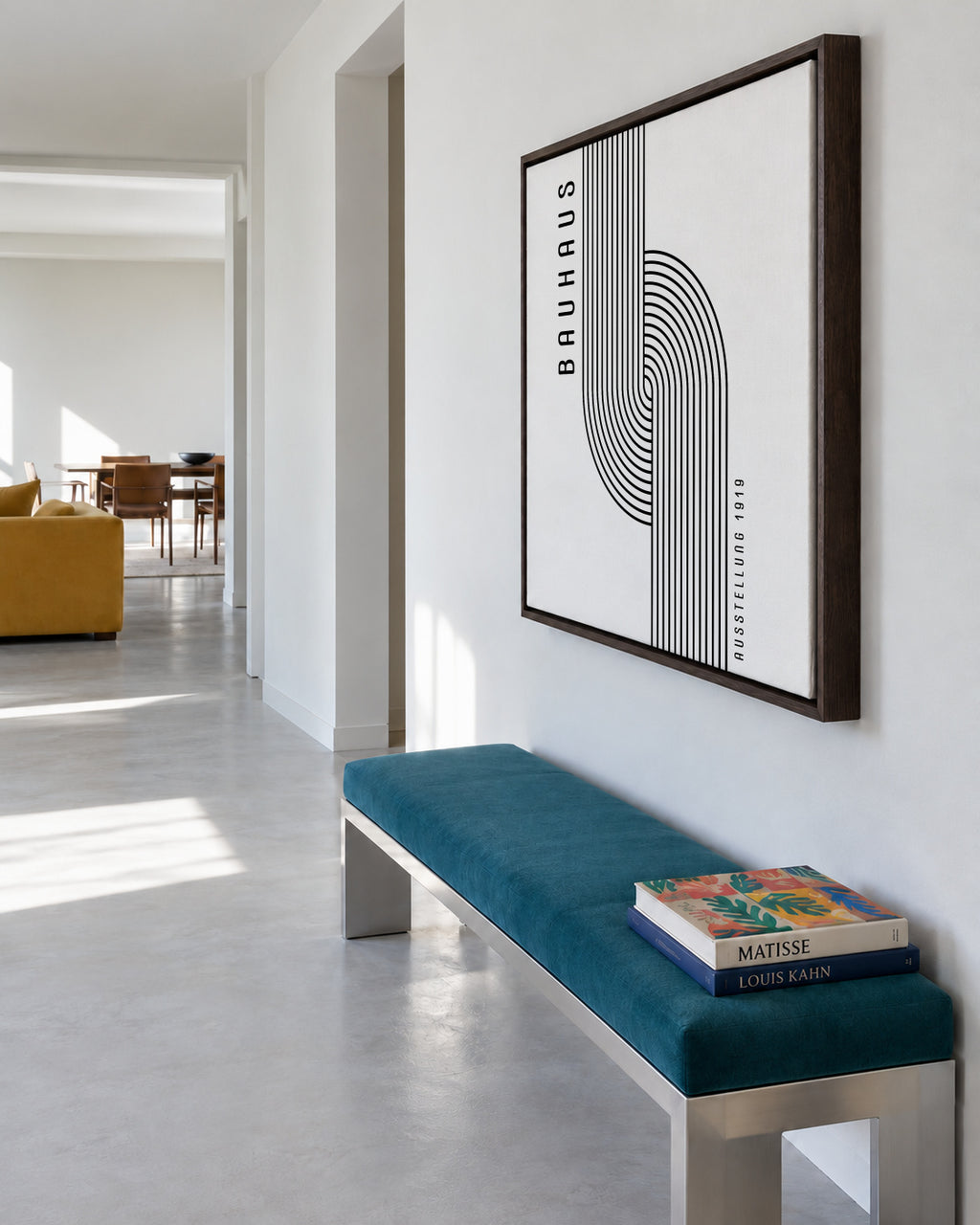 BAUHAUS AUSSTELLUNG Exhibition Poster 1919 - Square - Framed canvas in an interior