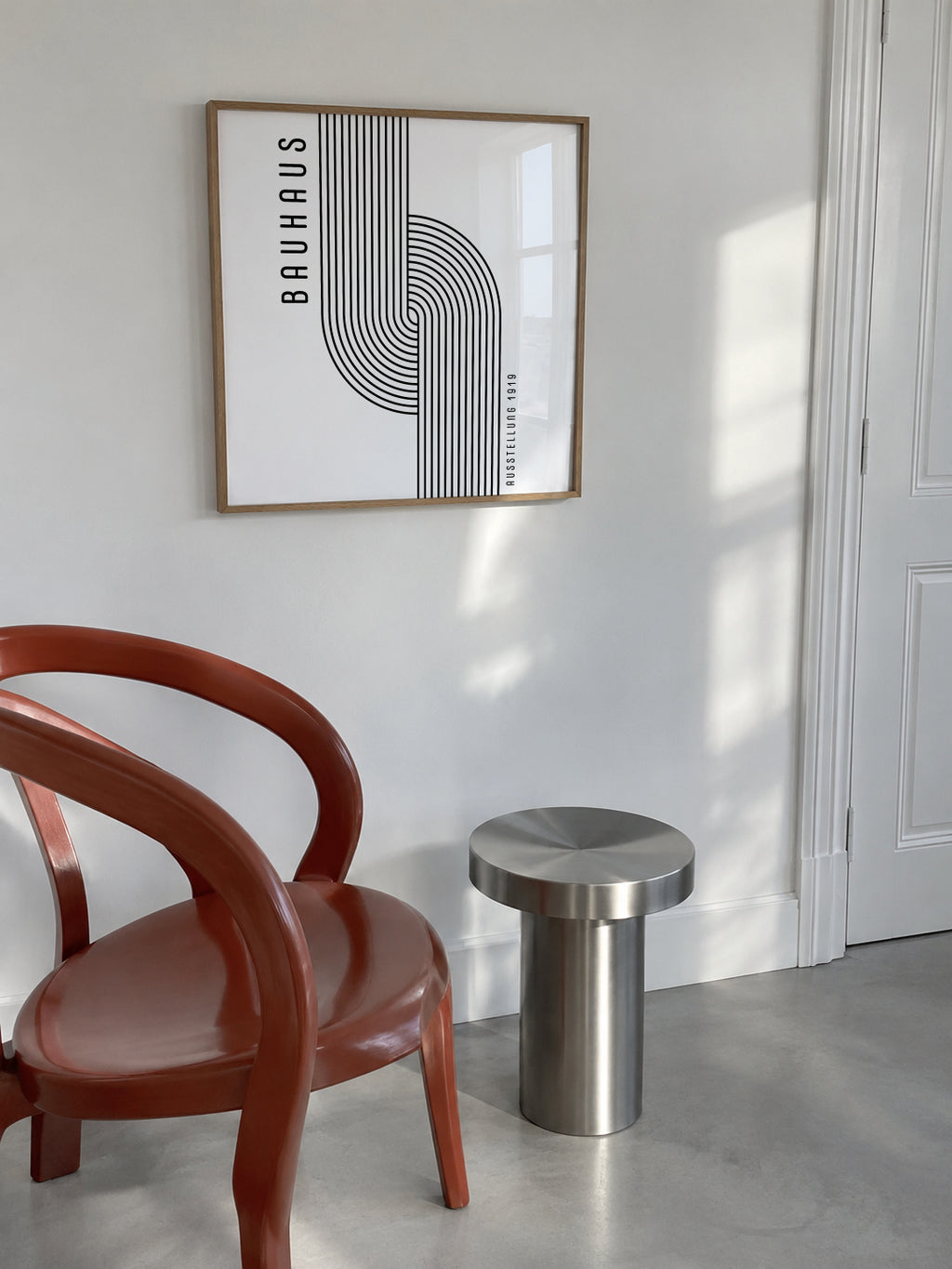 BAUHAUS AUSSTELLUNG Exhibition Poster 1919 - Square - Framed poster in an interior