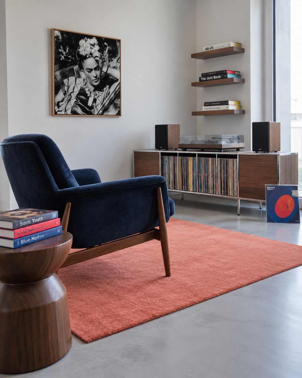 Frida Kahlo vintage photograph I - Square - Framed canvas in an interior