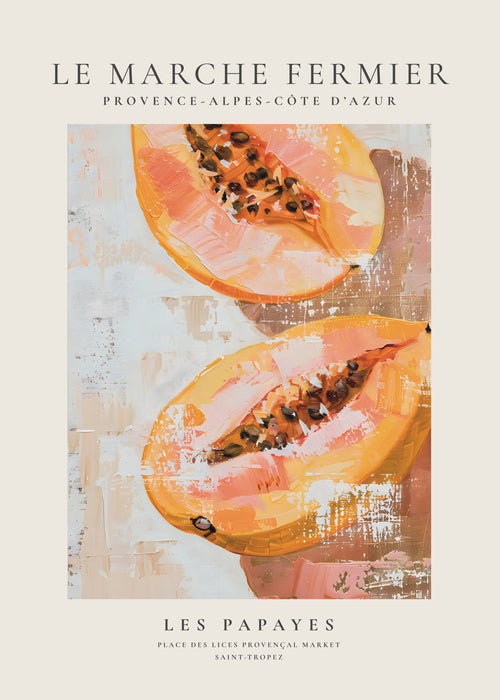 Le marche fermier - LES PAPAYES - Unframed art print