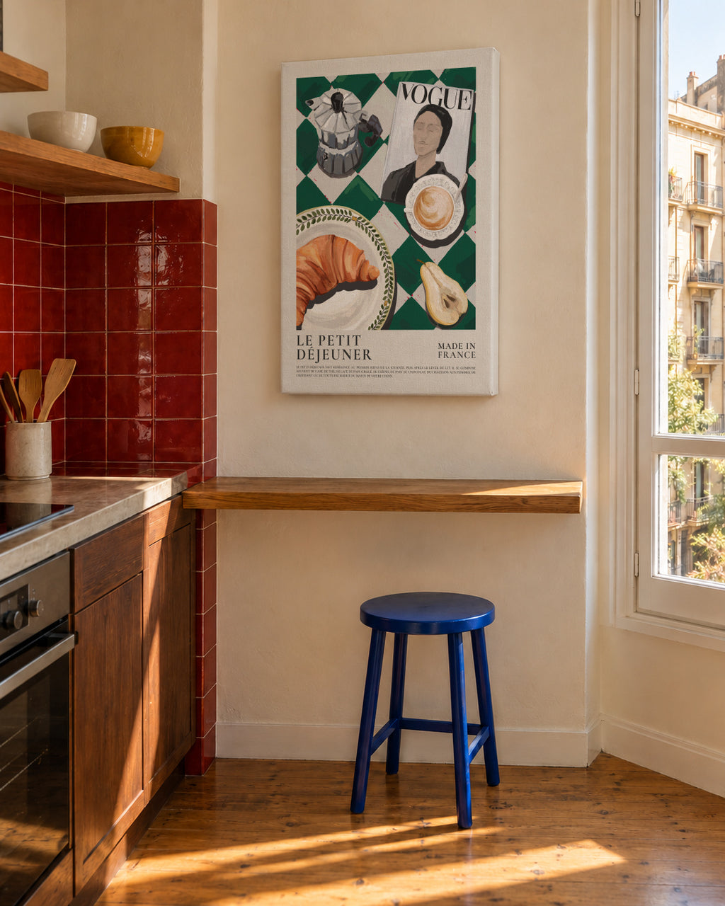 Le petit dejeuner , Made in France - Unframed canvas in an interior