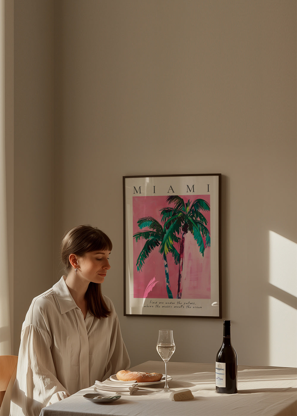 Miami - Framed poster in an interior