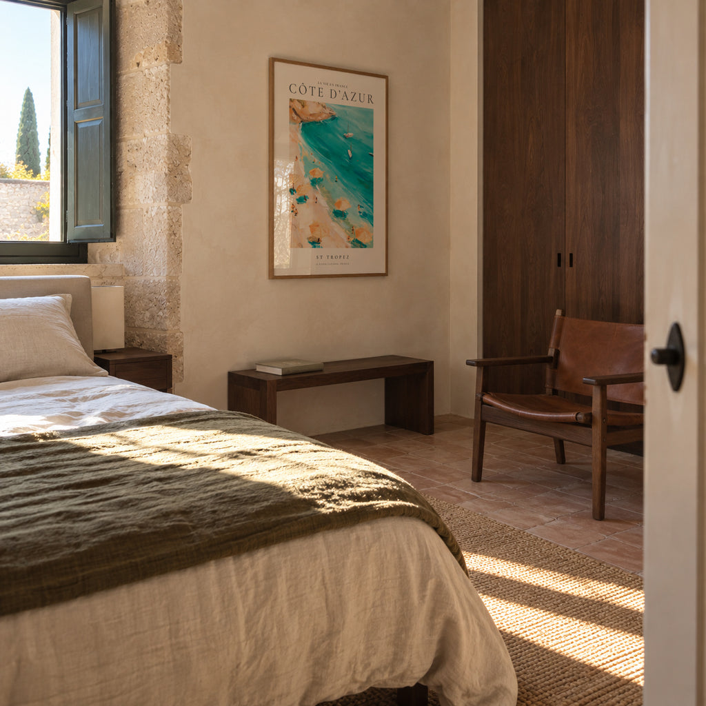 La vie en France, St Tropez - Framed poster in an interior