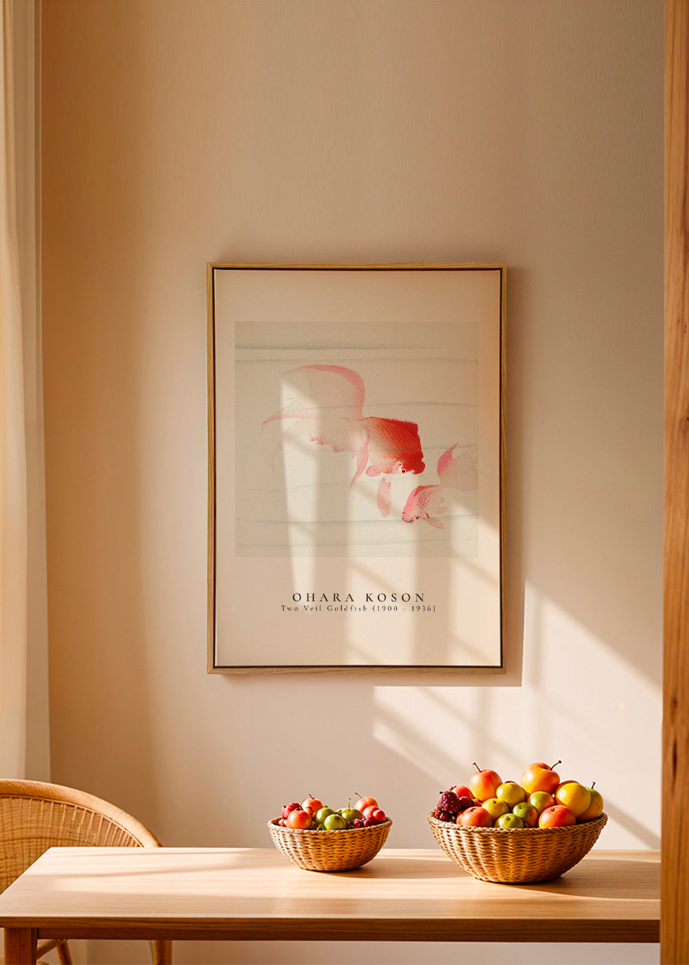 Ohara Koson, Two Veil Goldfish