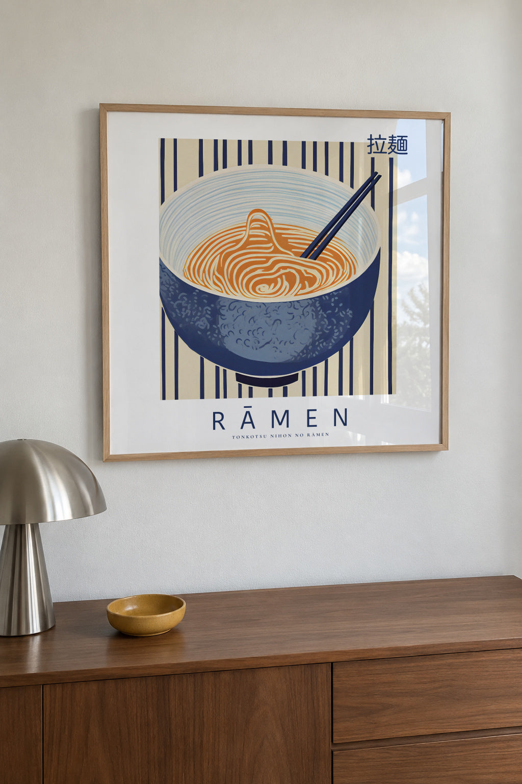 Ramen - SQUARE - Framed poster in an interior