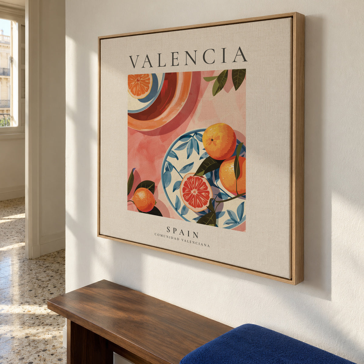 Valencia, Spain - SQUARE - Framed canvas in an interior