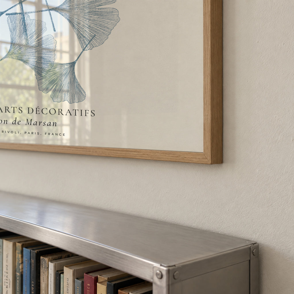 Exposition de linogravure, Ginkgo leaves - SQUARE - Framed poster detail