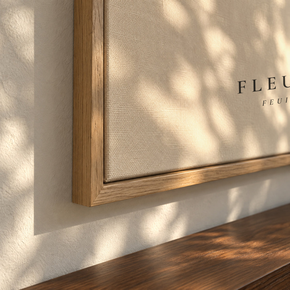 Botanical, Fleurs et plantes -Ginkgo biloba leaf - SQUARE - Framed canvas detail