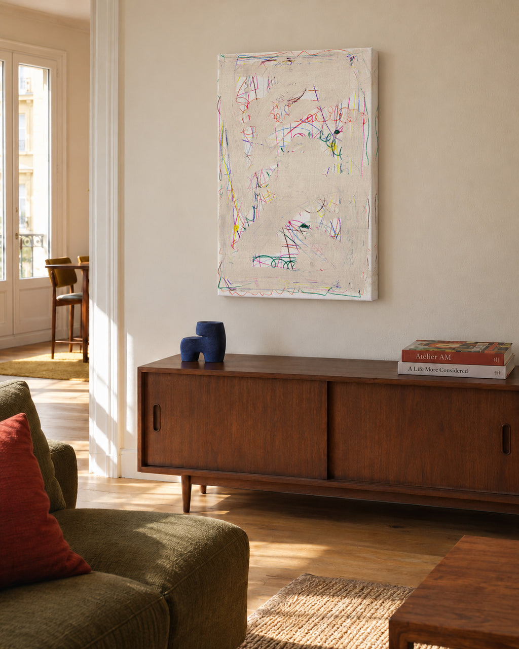 Childhood - Unframed canvas in an interior