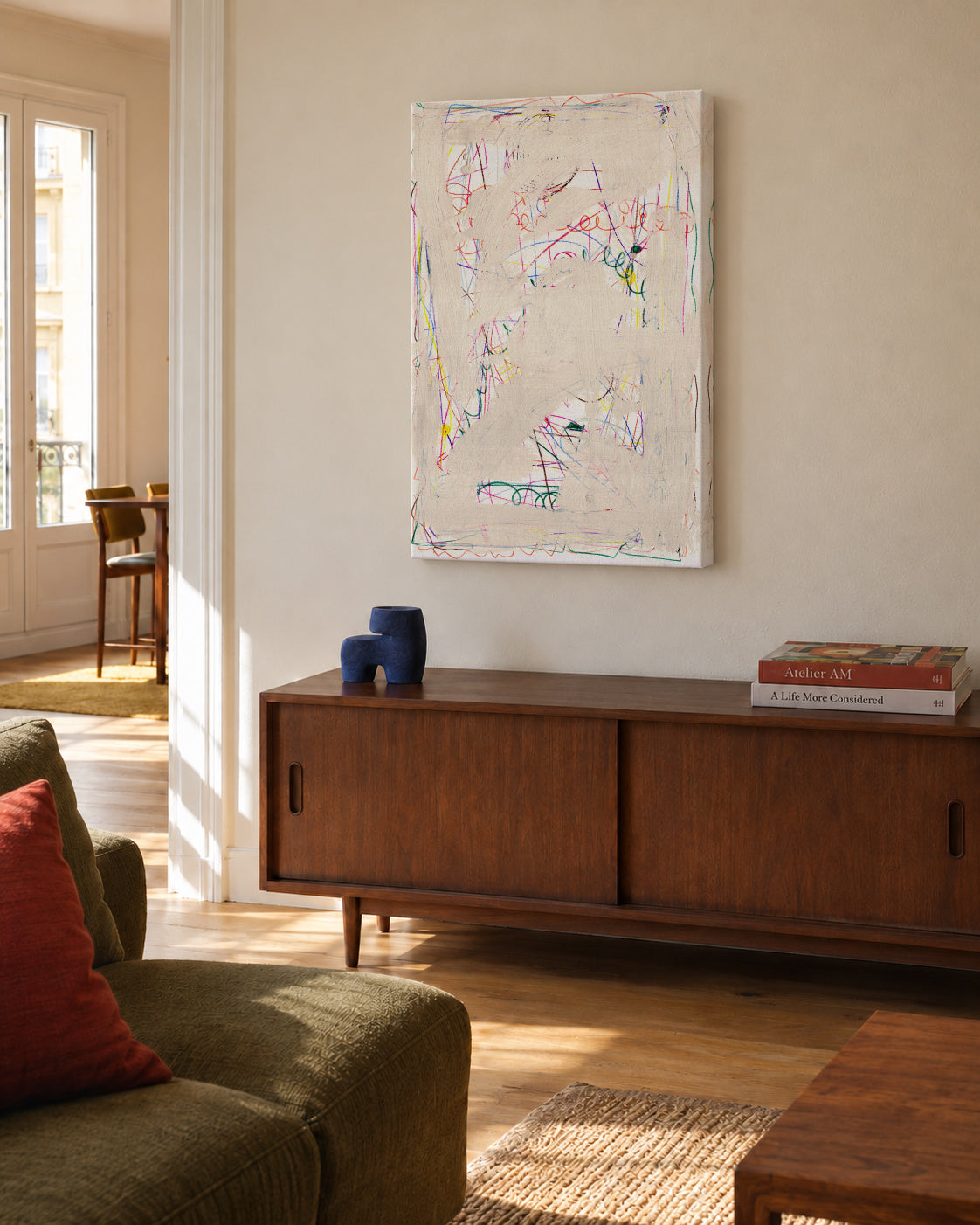 Childhood - Unframed canvas in an interior