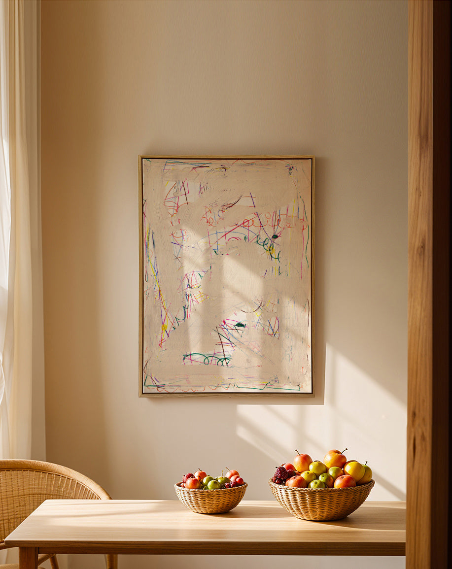 Childhood - Framed canvas in an interior