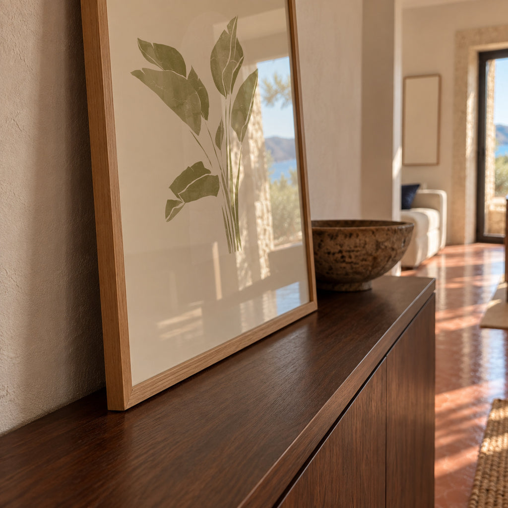 Tropical Window II - Framed poster in an interior