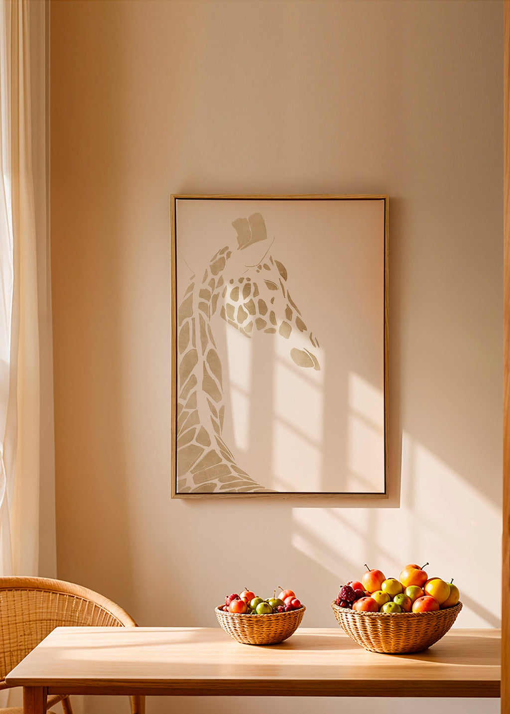 Cuadro jirafa beige perfil – Canvas2