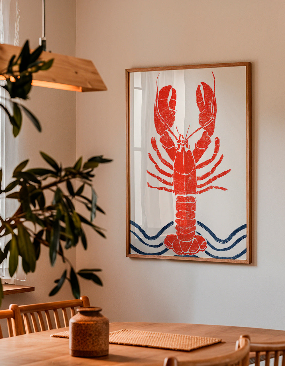 Cuadro de cocina: langosta roja estilo grabado – Product1