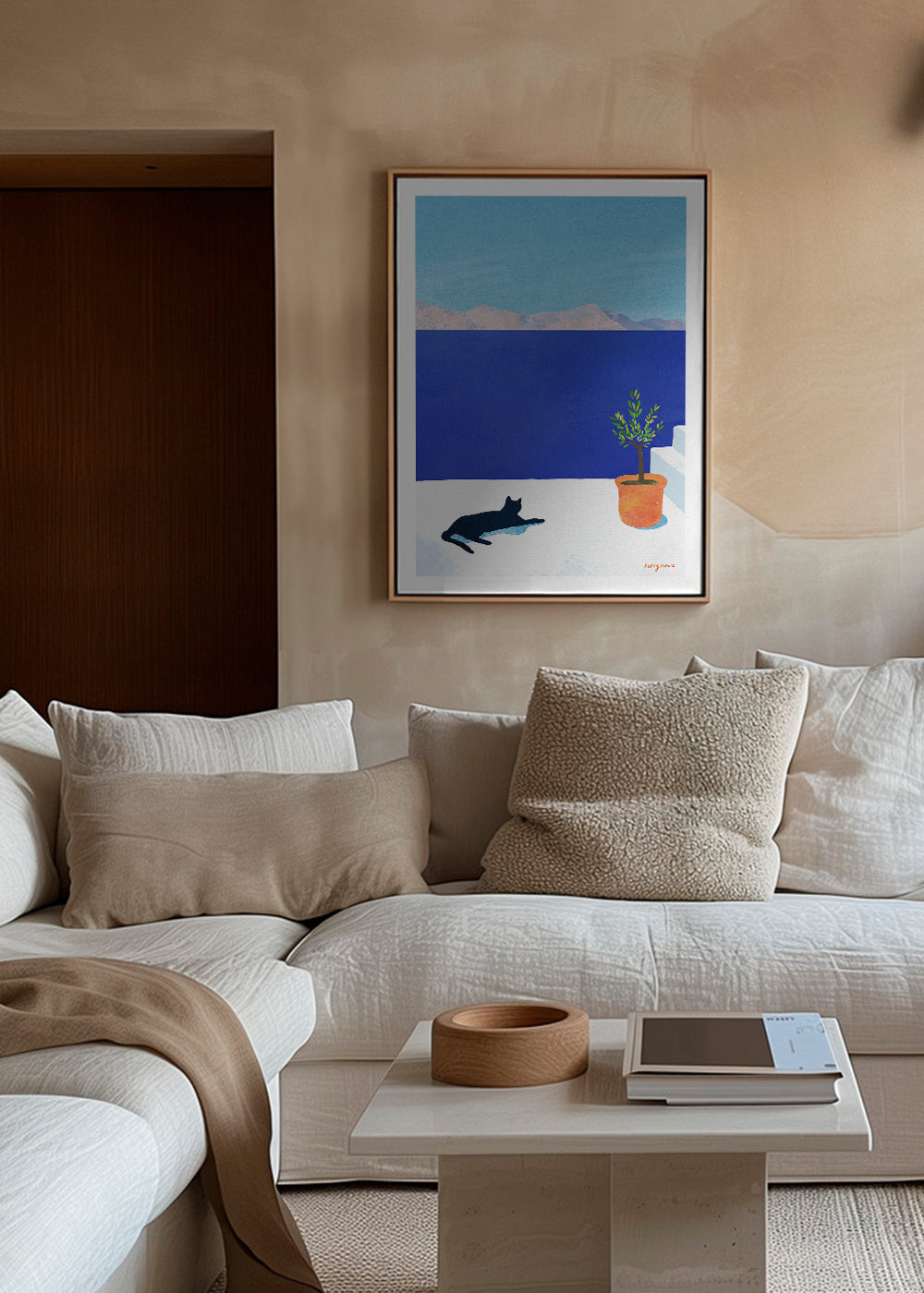 Art de paysage Black cat - siesta on the roof