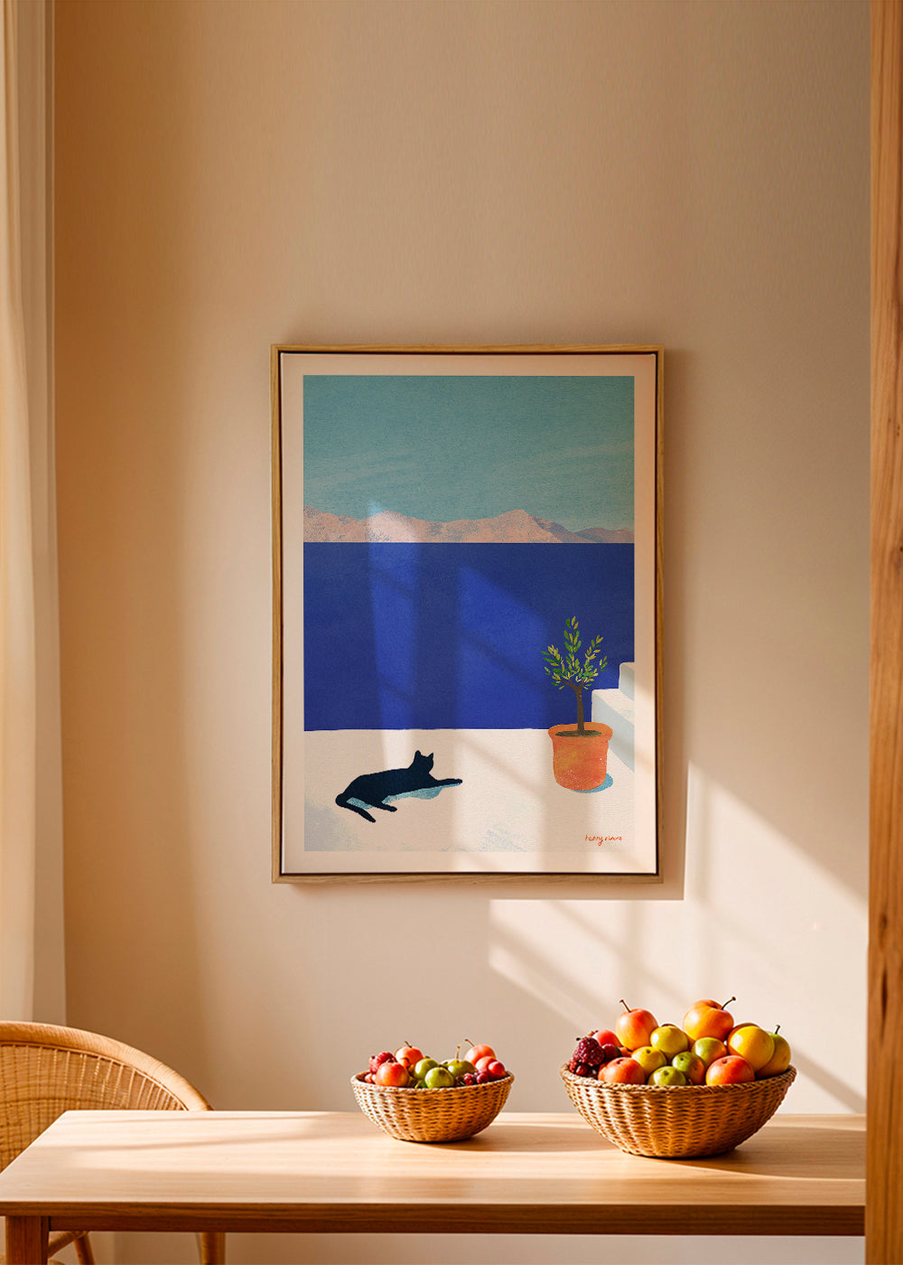 Art de paysage Black cat - siesta on the roof