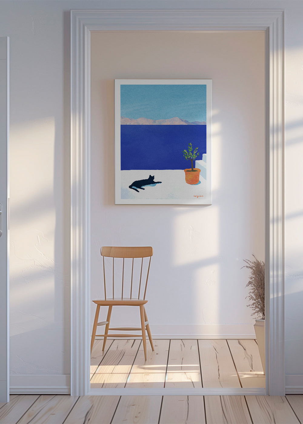 Art de paysage Black cat - siesta on the roof