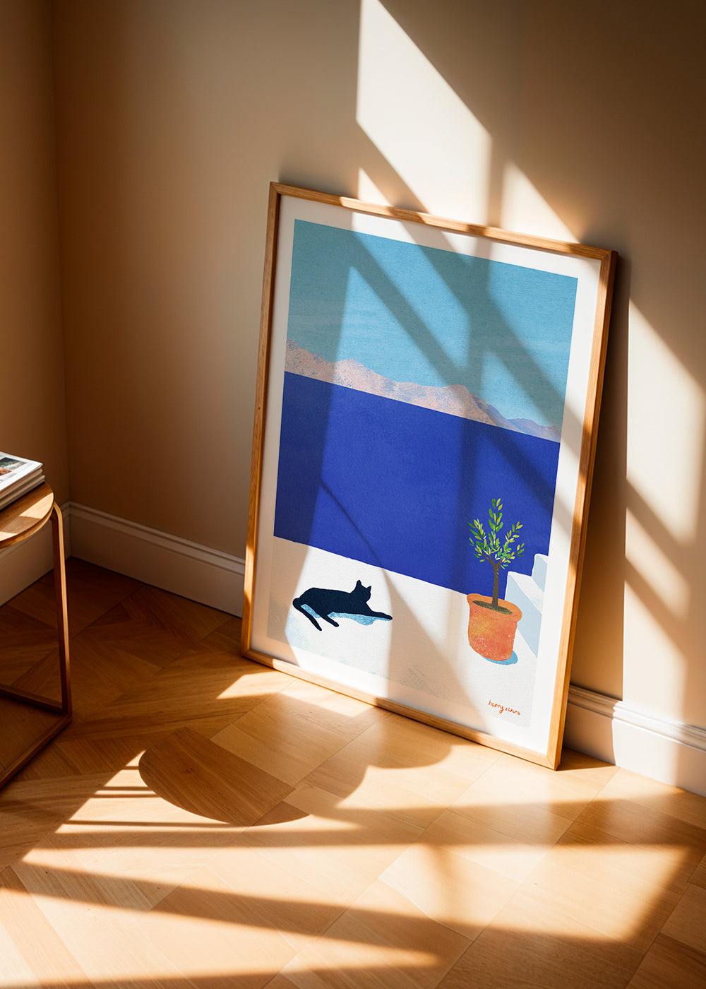 Art de paysage Black cat - siesta on the roof