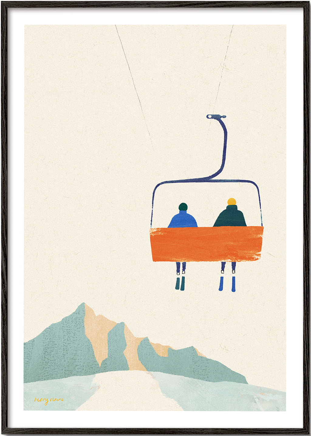 Illustration Ski day - chairlift