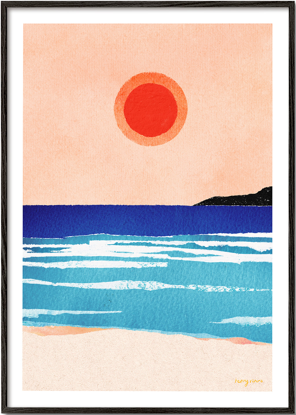Art de paysage Ocean sunset- minimalist painting