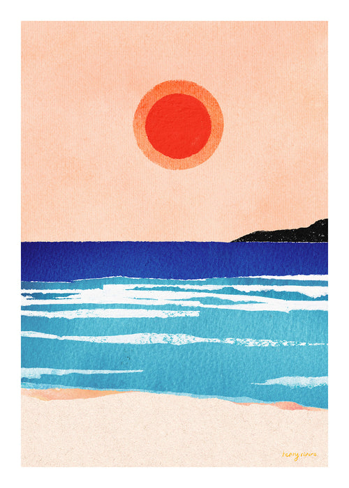 Art de paysage Ocean sunset- minimalist painting
