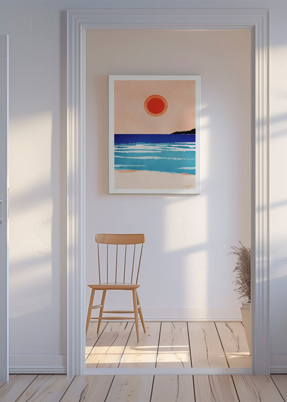 Art de paysage Ocean sunset- minimalist painting