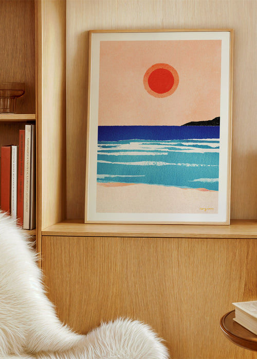 Art de paysage Ocean sunset- minimalist painting