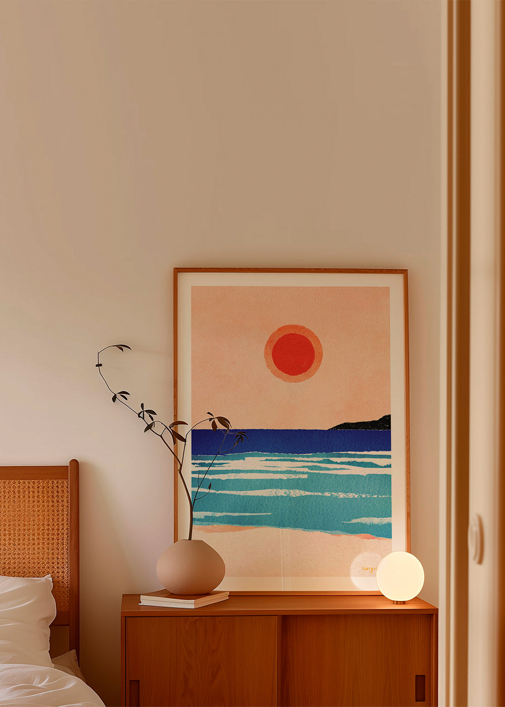 Art de paysage Ocean sunset- minimalist painting