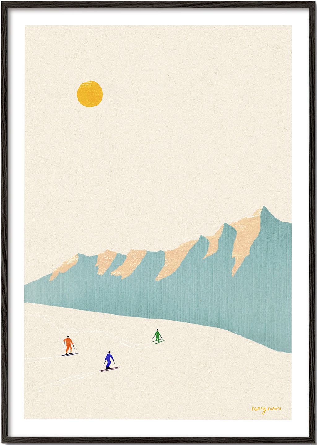 Art de paysage Happy skiers