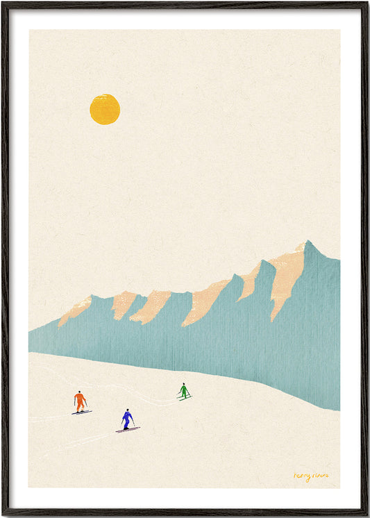 Art de paysage Happy skiers