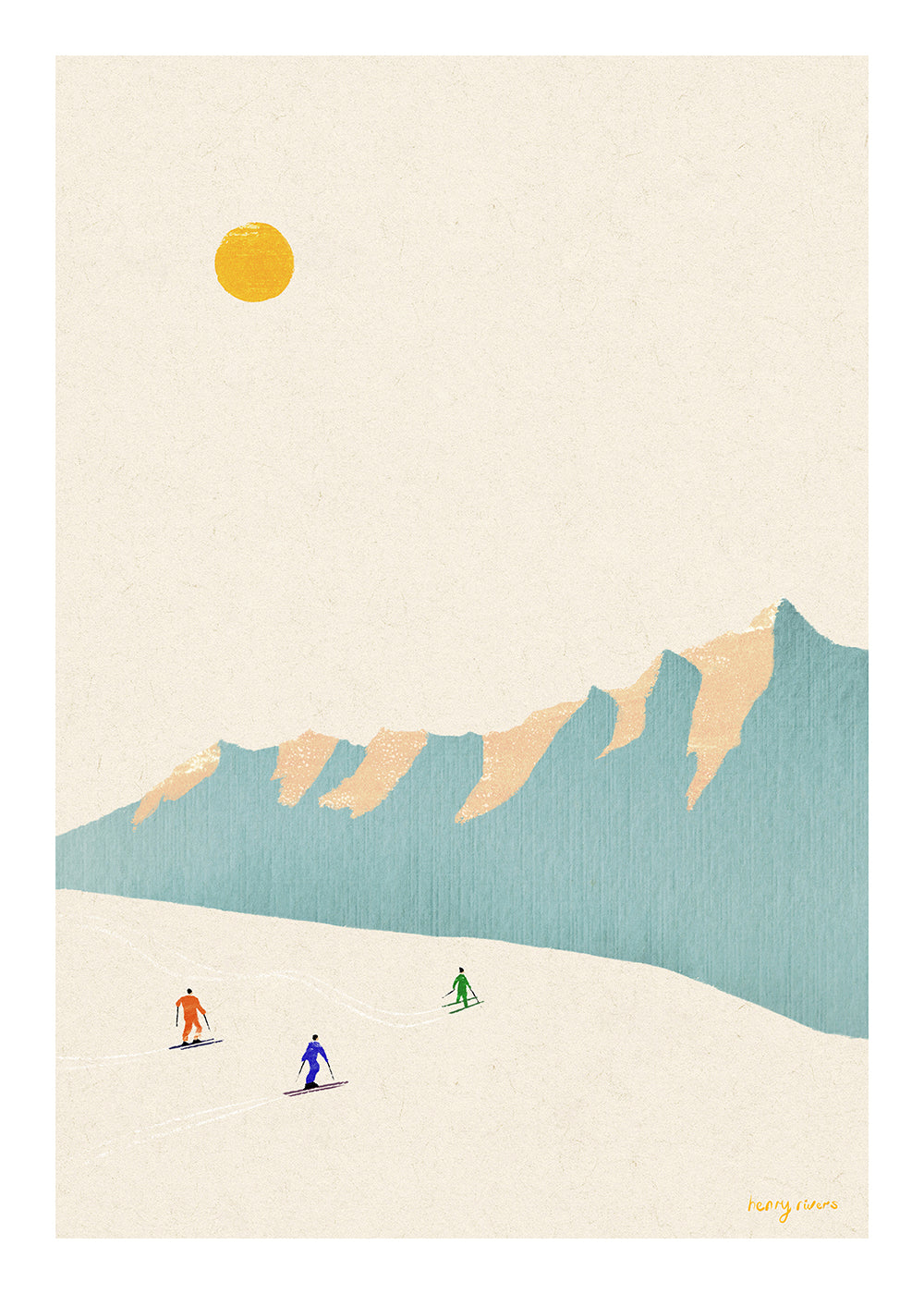 Art de paysage Happy skiers