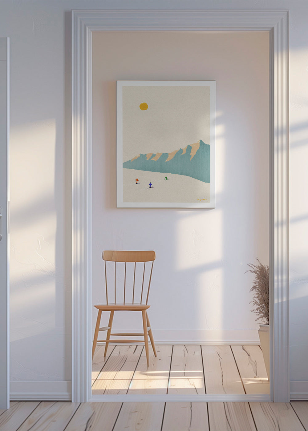 Art de paysage Happy skiers