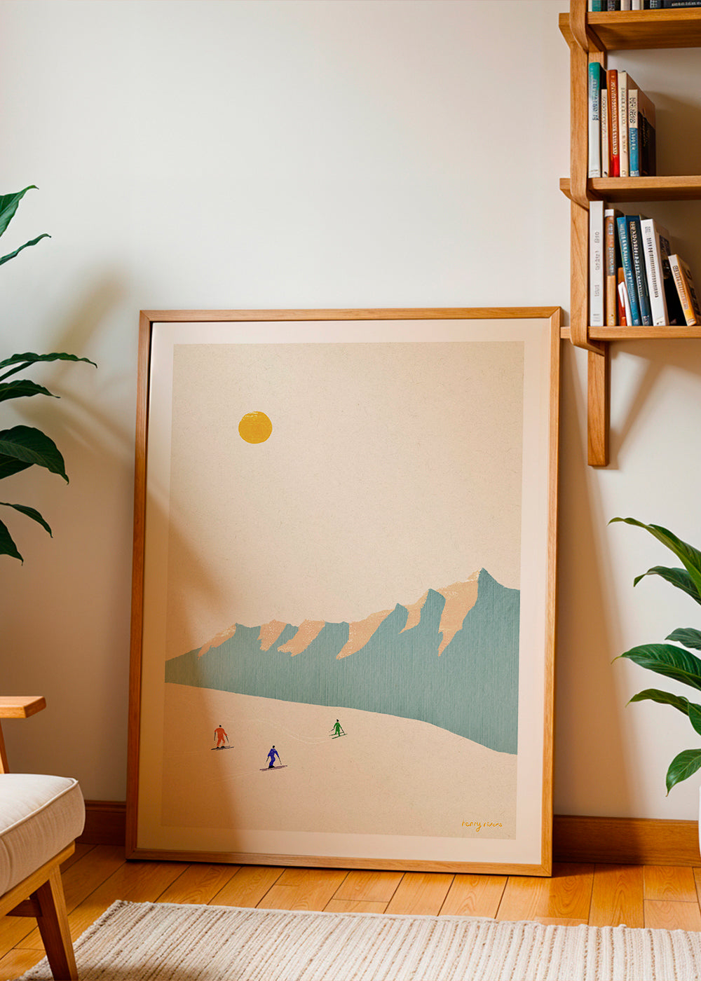 Art de paysage Happy skiers