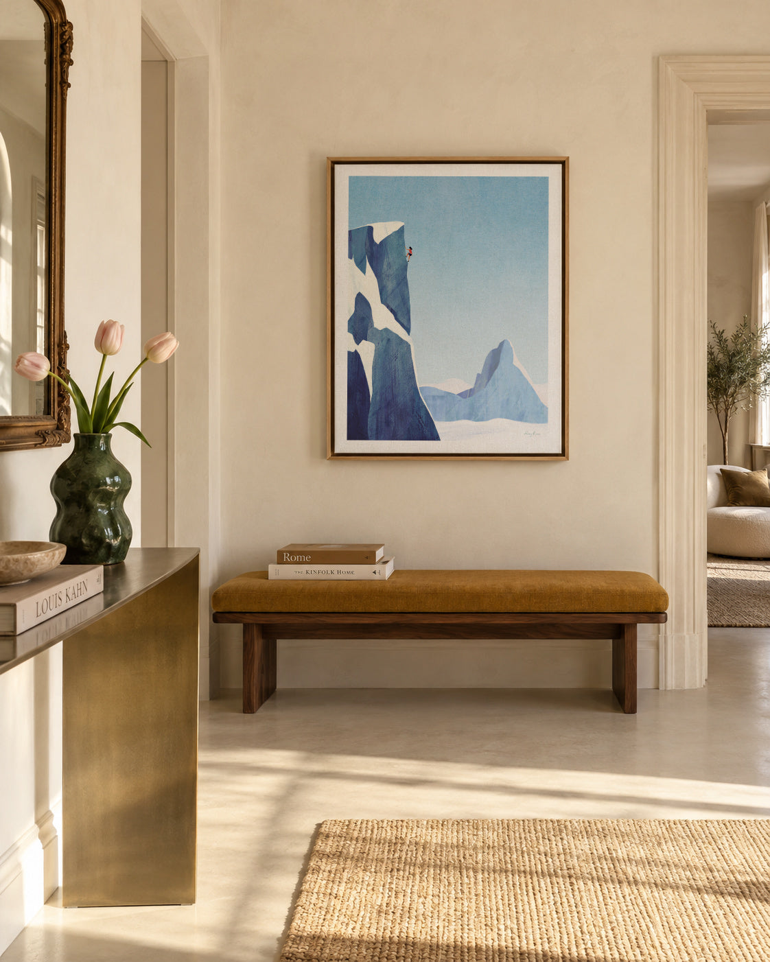 Mountain climbing adventure - Framed canvas in an interior