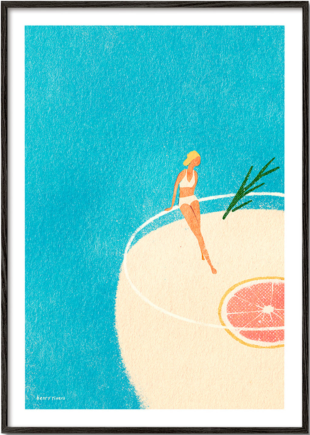 Art de cuisine Gin Tonic illustré avec figura – Black Frame