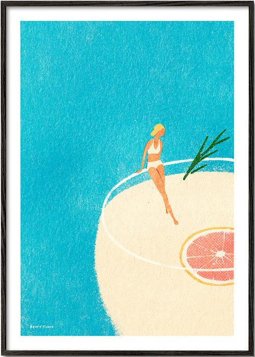 Art de cuisine Gin Tonic illustré avec figura – Black Frame