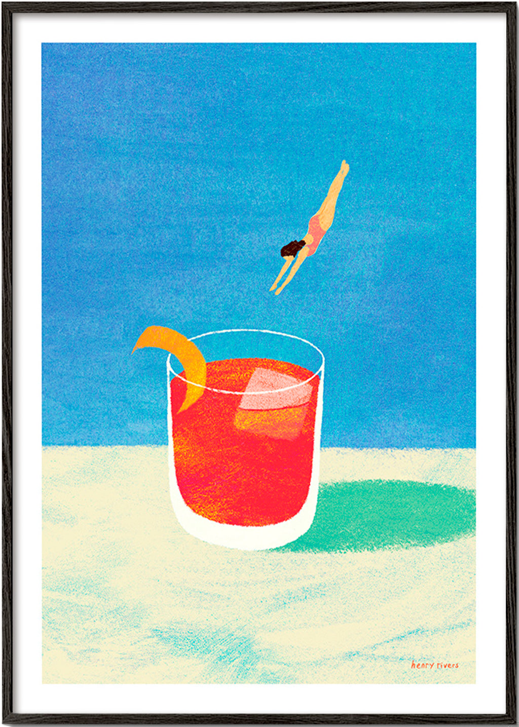 Art de cuisine Negroni avec plongeuse – Black Frame