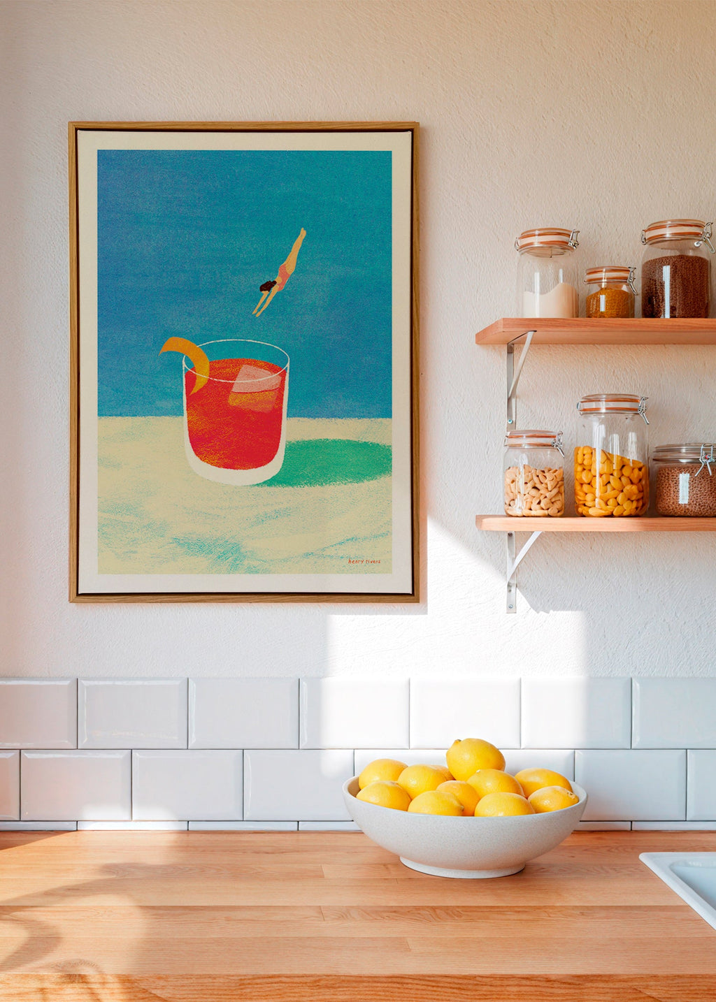 Art de cuisine Negroni avec plongeuse – Canvas2