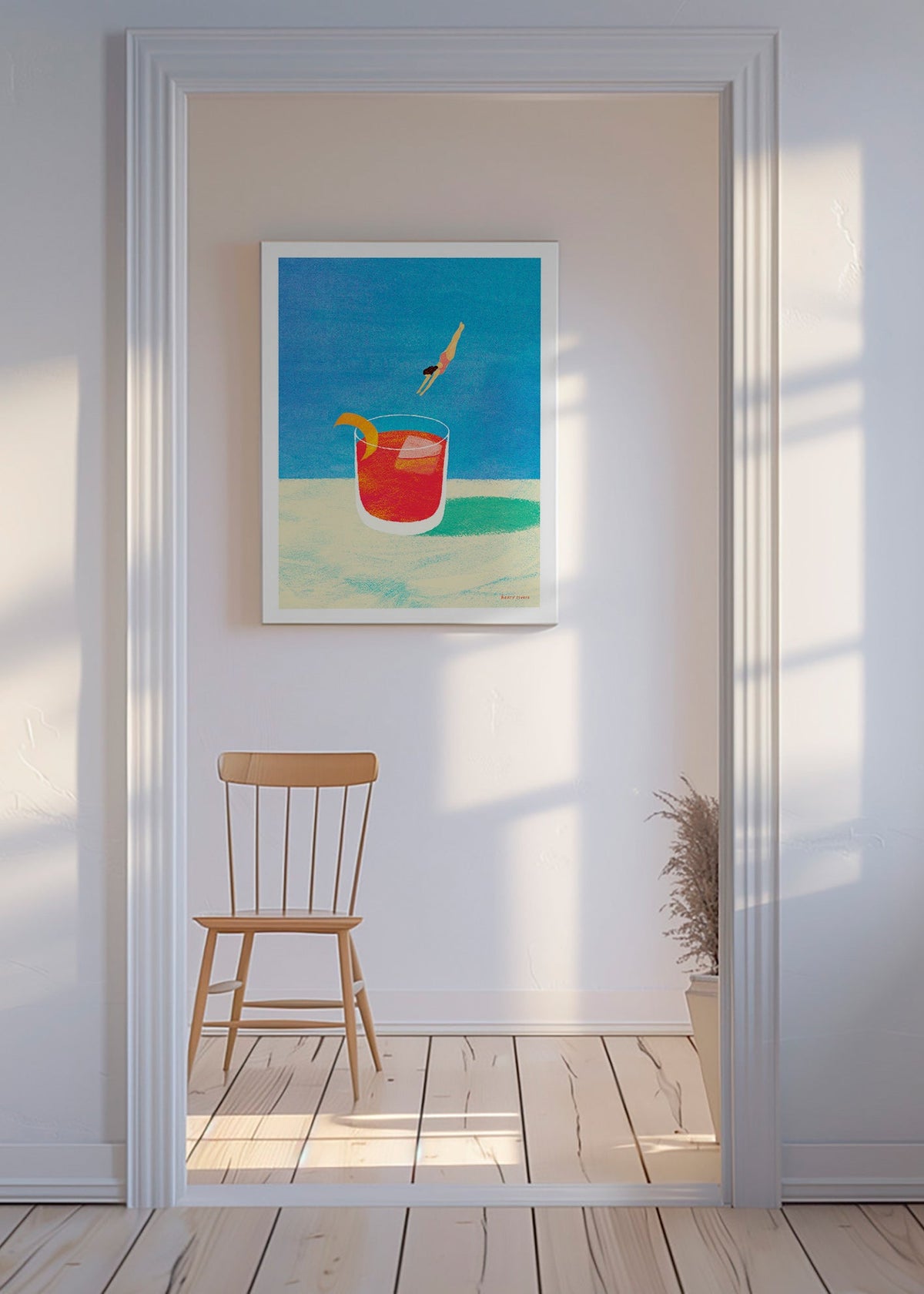 Art de cuisine Negroni avec plongeuse – Canvas