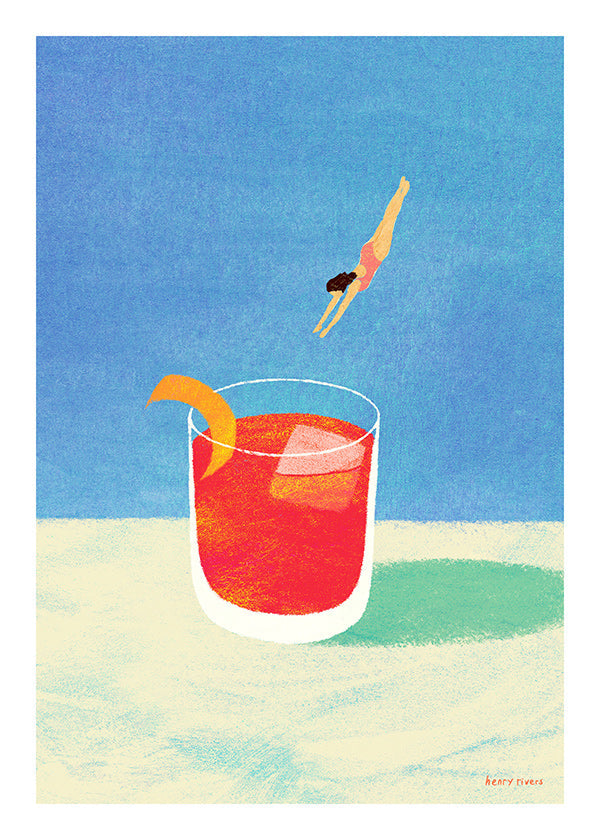 Art de cuisine Negroni avec plongeuse