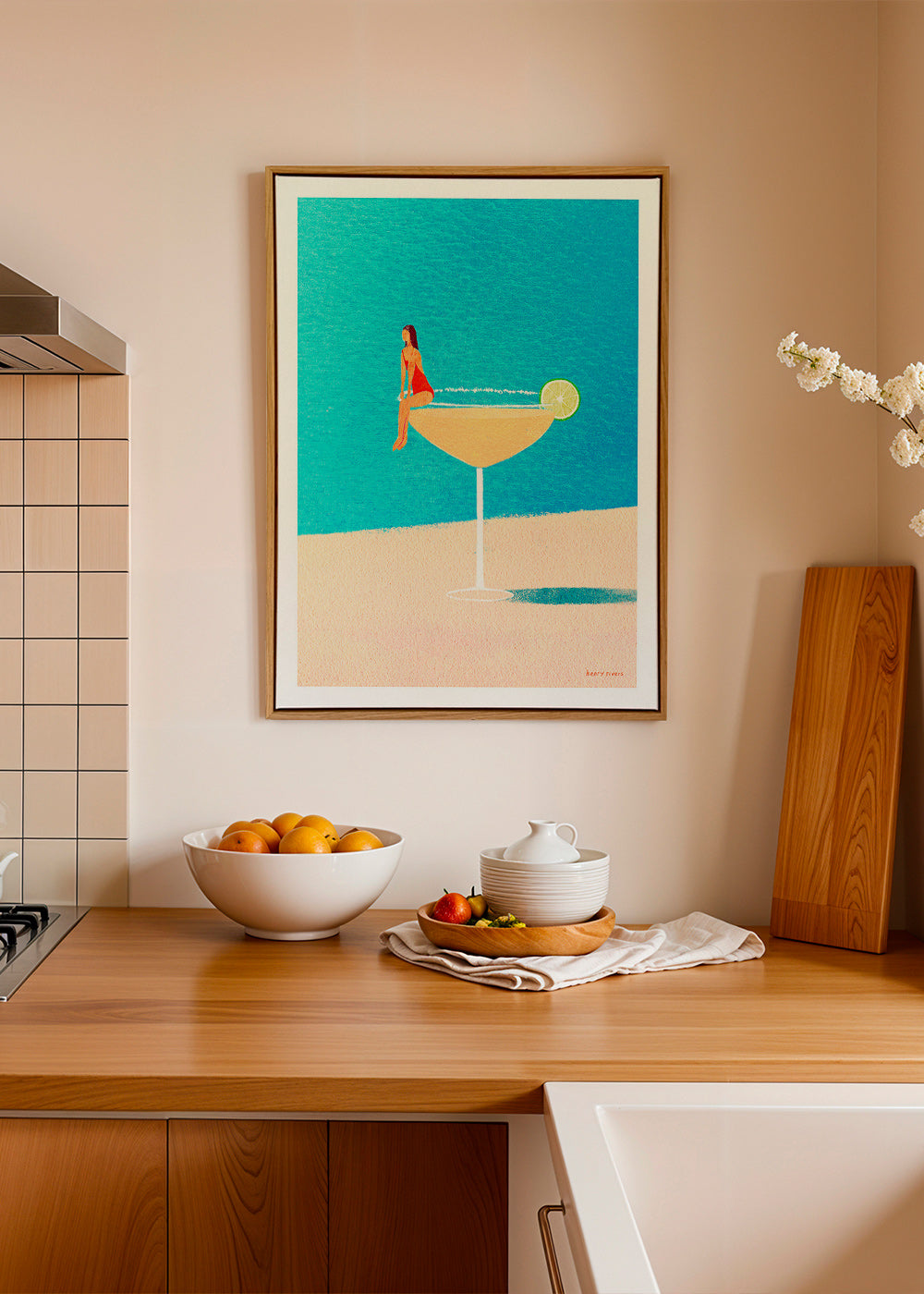 Art de cuisine: Margarita en verre illustrée – Canvas1