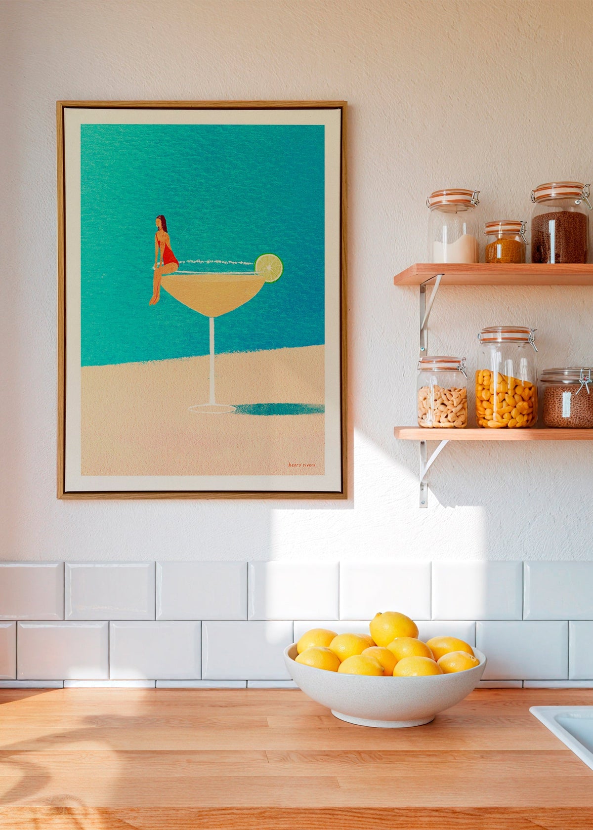 Art de cuisine: Margarita en verre illustrée – Canvas2